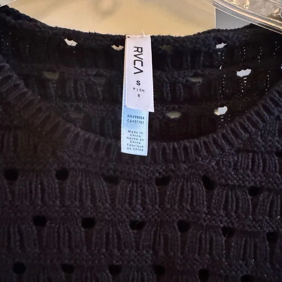 RVCA women’s black Knit cotton blend Sweater - Picture 3 of 4